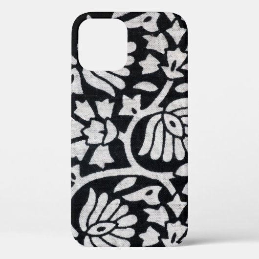 Planten, bloemen, abstract zwart-wit tafelkleed. Case-Mate iPhone case (Achterkant)