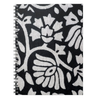 Planten, bloemen, abstract zwart-wit tafelkleed. notitieboek