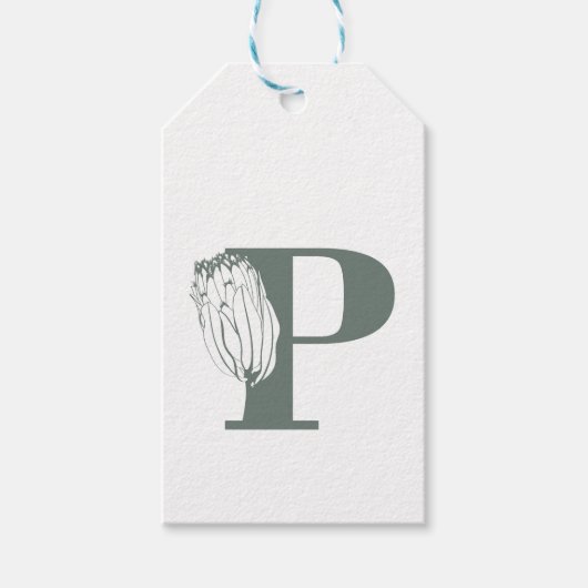 Planten elementen met proteabloem. cadeaulabel (Voorkant)