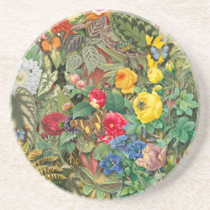 Planten en bloemen zandsteen Onderzetter