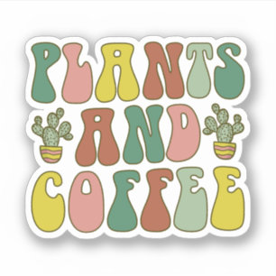 Planten en koffie, Plant mam, Plant dame Sticker