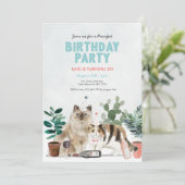 Planten en wijnverjaardagsuitnodiging kaart (Staand voorkant)