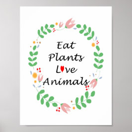 planten houden van vegan poster