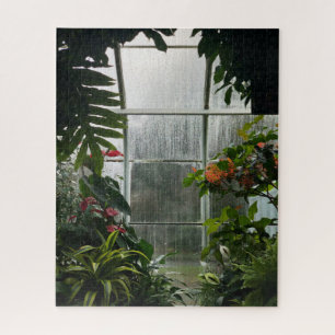 Planten in Greenhouse op regendag Legpuzzel