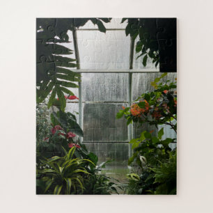 Planten in Greenhouse op regendag Legpuzzel