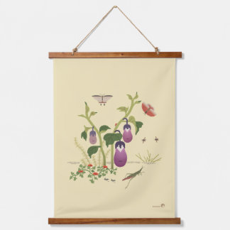 Planten & Insecten _Aubergine Hangend Wandkleed