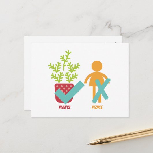 Planten Ja Mensen Nee Briefkaart (Voorkant / Achterkant in situ)