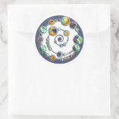 Planten maken cirkelvormig en uw achtergrondkleur ronde sticker (Tas)