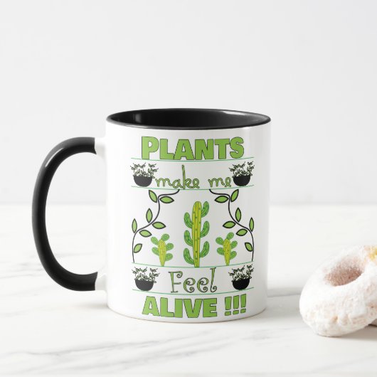Planten maken dat ik me een levende Plant loop Mok (Met donut)