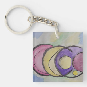 Planten met Abstracte Art Acrylic Key Ring Sleutelhanger
