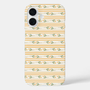 planten met strepen kleurrijk sinaasappel Chic iPhone 16 Hoesje