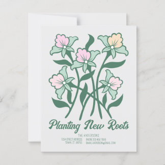 Planten Nieuwe Roots Elegant Bloemen Nieuw adres Briefkaart