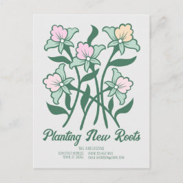 Planten Nieuwe Roots Elegant Bloemen Nieuw adres Briefkaart
