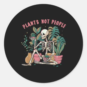 Planten Not People Skeleton Spooky Seizoen Happy H Ronde Sticker