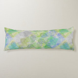 Planten patroon A02.b Leaves LGrey BG Lichaamskussen