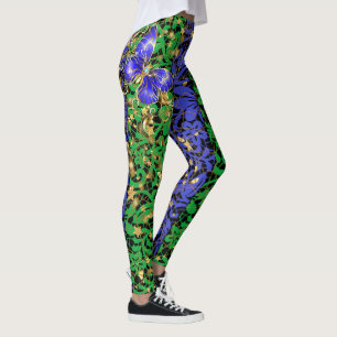 Planten patroon A06.b w Butterfly Blk BG Leggings