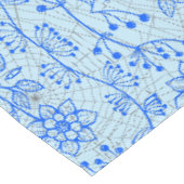 Planten patroon A08.b boho. lblue BG Tafelkleed (Gekanteld)