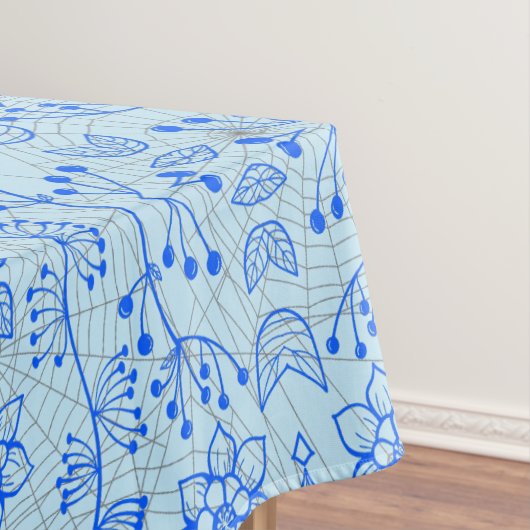 Planten patroon A08.b boho. lblue BG Tafelkleed (Voorbeeld)