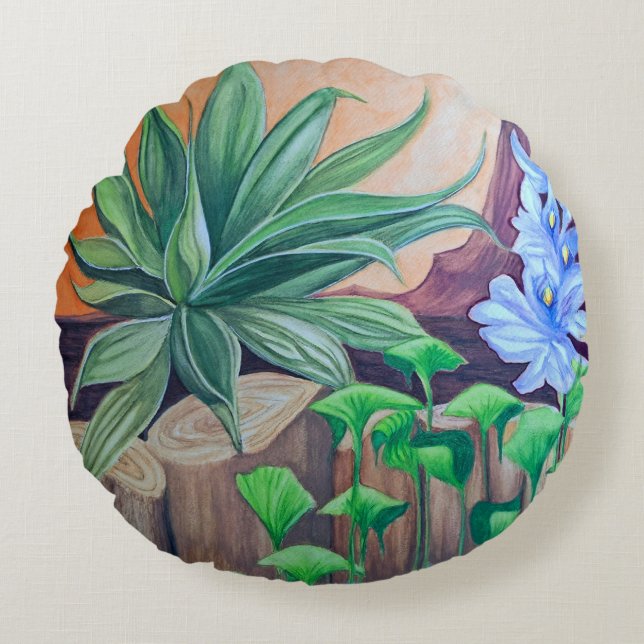 Planten Pond Party Rond Kussen (Voorkant)