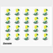 Planten stripes voor fruittuinbouw ronde sticker (Vel)