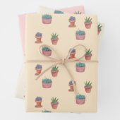 Planten Succulenten en Cacti-Waterverf Cadeau Inpakpapier Vel (In situ)