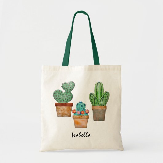 Planten van Floral Cactus Tote Bag (Voorkant)