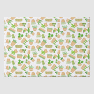 Planten van het Huis Cactus over witboek Tissuepapier