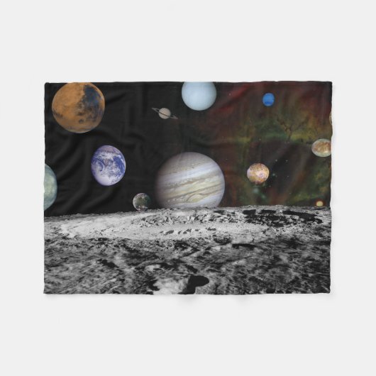 Planten van het zonnestelsel fleece deken (Voorkant (Horizontaal))