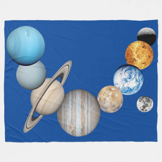 Planten van het zonnestelsel (Kleur veranderbaar) Fleece Deken (Voorkant (Horizontaal))