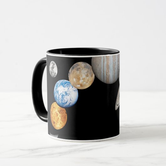 Planten van het zonnestelsel (Kleur veranderbaar)  Mok (Voorkant links)