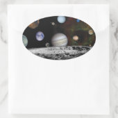 Planten van het zonnestelsel ovale sticker (Tas)