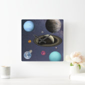 Planten voor zonnesystemen vierkante klok (Huis)