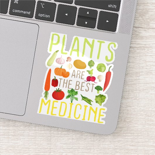 Planten zijn het beste medicijn Cool Veganistisch  Sticker (Detail)
