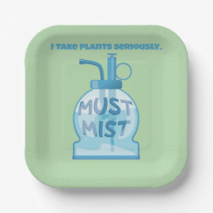 Plantensproeier voor potplanten papieren bordje