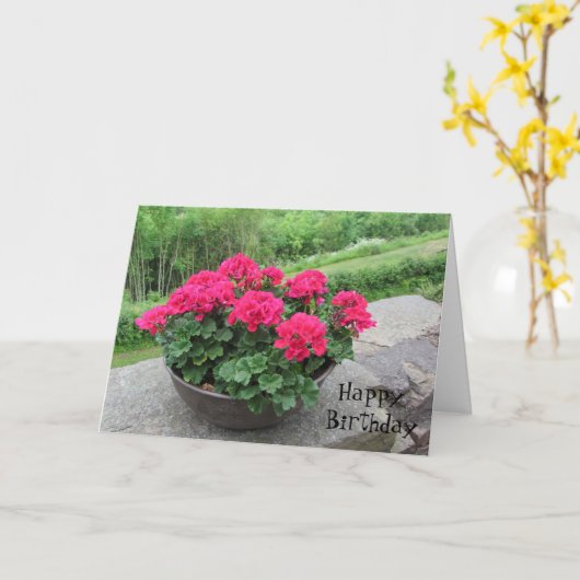 Planter van de Wensen van de Verjaardag van Kaart (Gele Bloem)