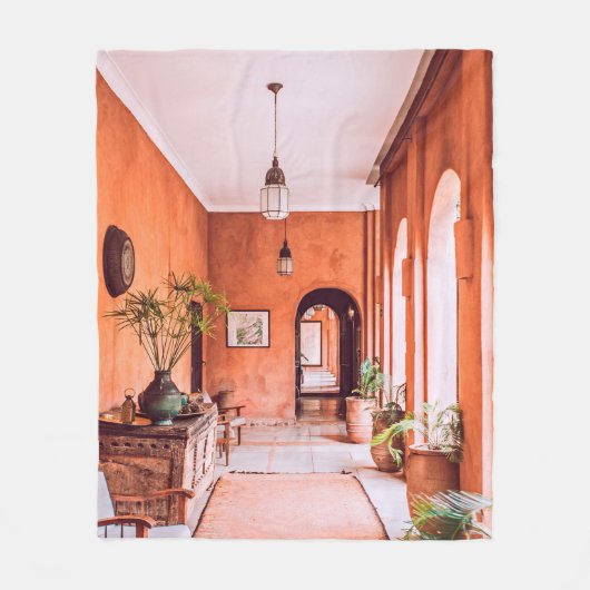 PLANTERS MET PLANT NAAR RUGRUIMTE BINNENKANT FLEECE DEKEN (Voorkant)