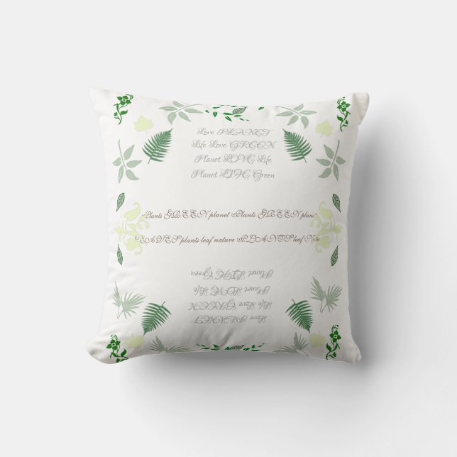 Plantes à feuilles vertes Nature Coussin de jet (Recto)