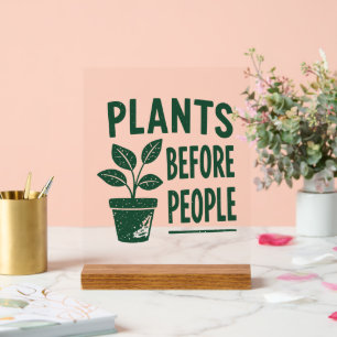 Plantes amusantes avant les gens Art de tampon à e