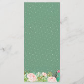 Plantes de cactus succulentes Menu de mariage flor (Dos)