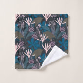Plantes de la marine florale moderne Pastel Fleurs (Gant de toilette)