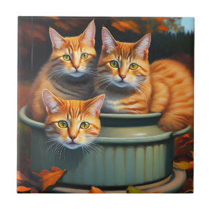 Plantes en pot de chats de gingembre, Carreaux en 