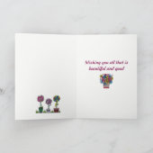 Plantes et fleurs sur les étagères Carte d'amitié (Intérieur)