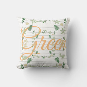 Plantes Feuilles Vertes Nature Coussin de Jeté