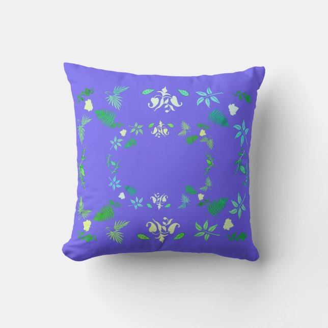 Plantes Feuilles Vertes Nature Jeté Coussin (Recto)