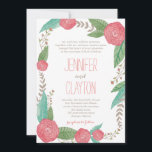 Plantes peintes Invitations de mariage<br><div class="desc">Éléments correspondants disponibles. Visitez notre magasin à BERRYBERRYSWEET.COM pour plus d'options. Design © Berry Berry Sweet Designs</div>