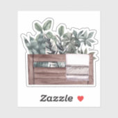 Plantes pots - Sticker Green Home (Feuille)