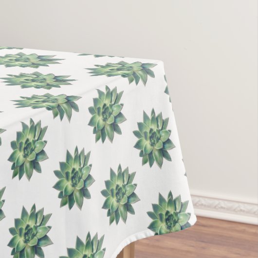 Plantes succulentes vertes sur nappe blanche (In Situ)