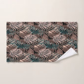 Plantes tropicaux, jungle, tropiques, beige, feuil (Serviette à main)