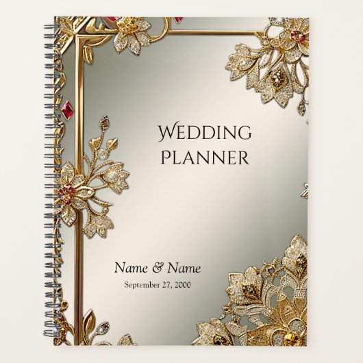 Planteur à cadre Floral Orné Or (Devant)