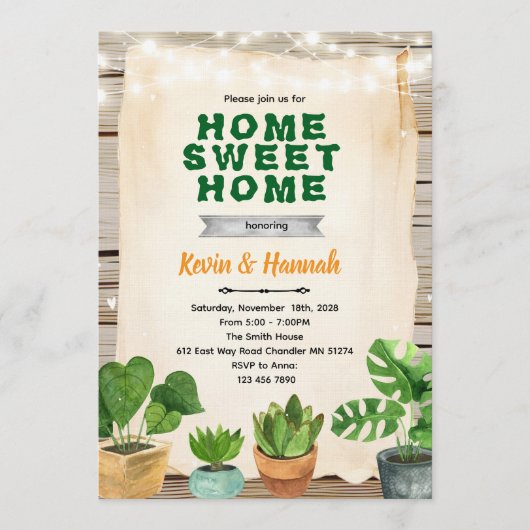 Planting New Roots Housewarming Invitation (Devant)